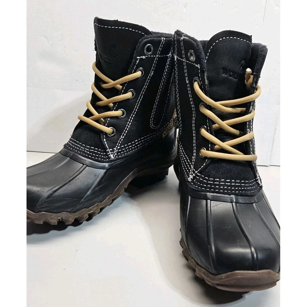 Wolverine Boots Womens 5M UK 3 Waterproof‎ Leather Duck Torrent Black Flex Welt